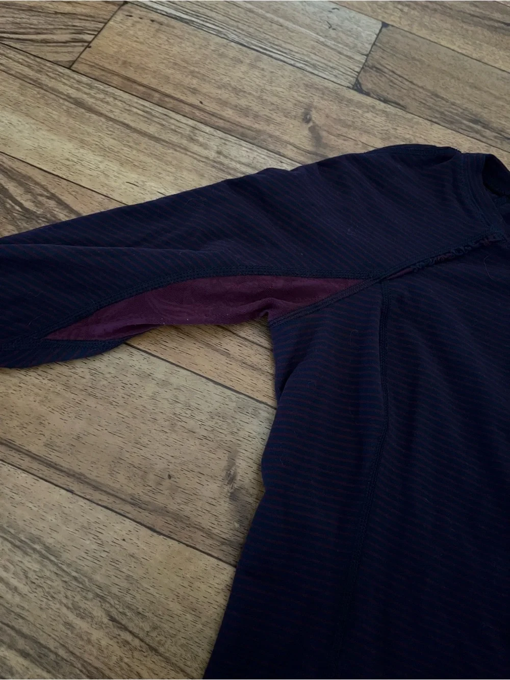 Lululemon Dark Plum Striped Long Sleeve Athletic Top Size 6